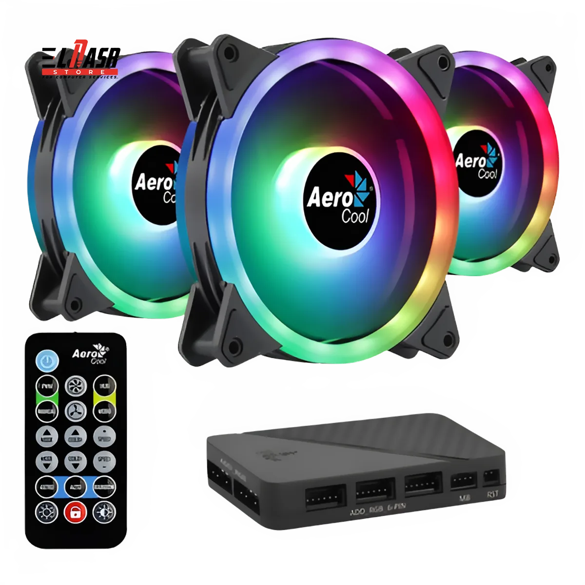 Aerocool Duo 12 Pro 12CM ARGB FANS x 3 | H66F HUB x 1 | REMOTE CONTROL x 1