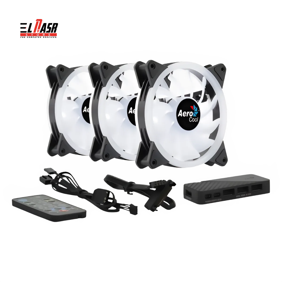 Aerocool Duo 12 Pro 12CM ARGB FANS x 3 | H66F HUB x 1 | REMOTE CONTROL x 1 — photo 2